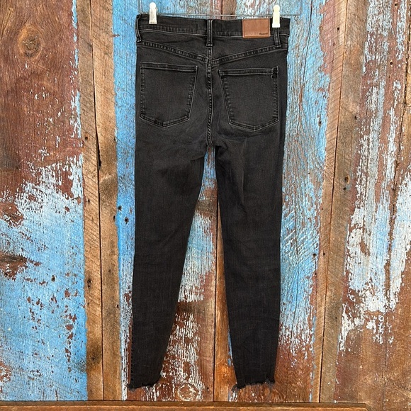 Madewell 9” High Rise Raw Hem Black Button Up Skinny Jeans Size 28 - Picture 5 of 5